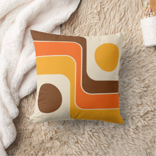 Mod 1970s Retro Style Geometric Design Cushion