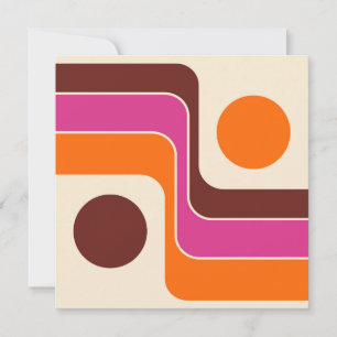 Mod 1970s Retro Style Geometric Design Invitation