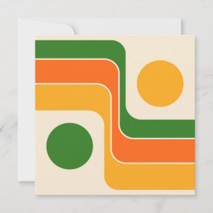 Mod 1970s Retro Style Geometric Design Invitation