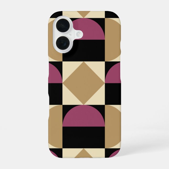 Mod 1970s Retro Style Geometric Design iPhone 16 Case (Back)
