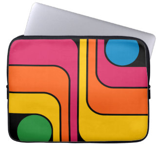 Mod 1970s Retro Style Geometric Design Laptop Sleeve