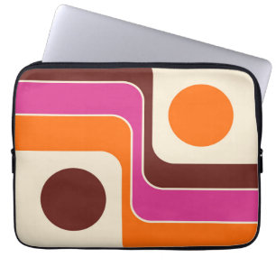 Mod 1970s Retro Style Geometric Design Laptop Sleeve