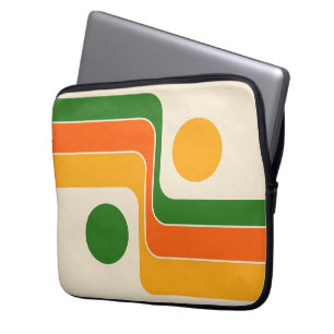 Mod 1970s Retro Style Geometric Design Laptop Sleeve