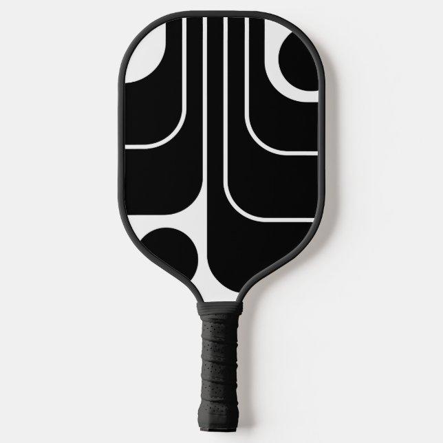 Mod 1970s Retro Style Geometric Design Pickleball Paddle (Back)