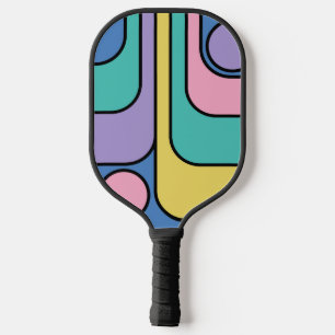 Mod 1970s Retro Style Geometric Design Pickleball Paddle
