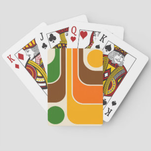 Mod 1970s Retro Style Geometric Design Playing Cards