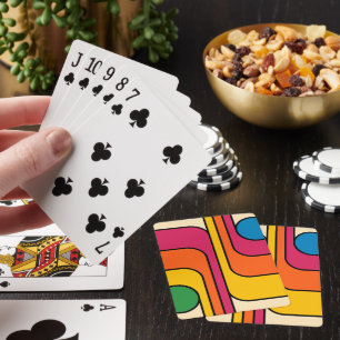 Mod 1970s Retro Style Geometric Design Playing Cards