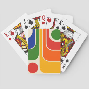 Mod 1970s Retro Style Geometric Design Playing Cards