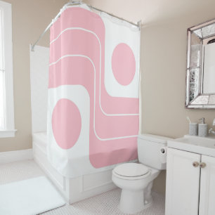 Mod 1970s Retro Style Geometric Design Shower Curtain