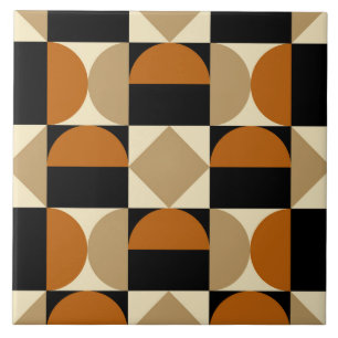 Mod 1970s Retro Style Geometric Design Tile