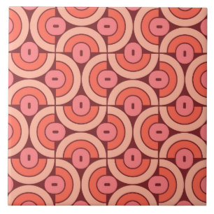 Mod 1970s Retro Style Geometric Design Tile