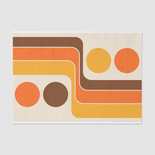 Mod 1970s Retro Style Geometric Design Tissue Paper (Front)