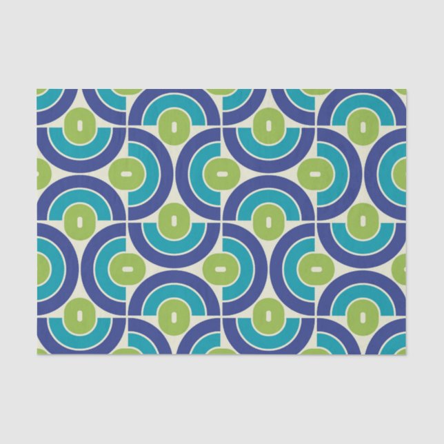 Mod 1970s Retro Style Geometric Design Tissue Paper (Front)