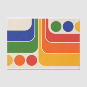 Mod 1970s Retro Style Geometric Design Tissue Paper