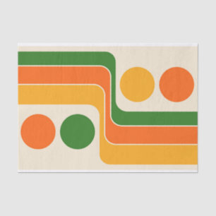 Mod 1970s Retro Style Geometric Design Tissue Paper