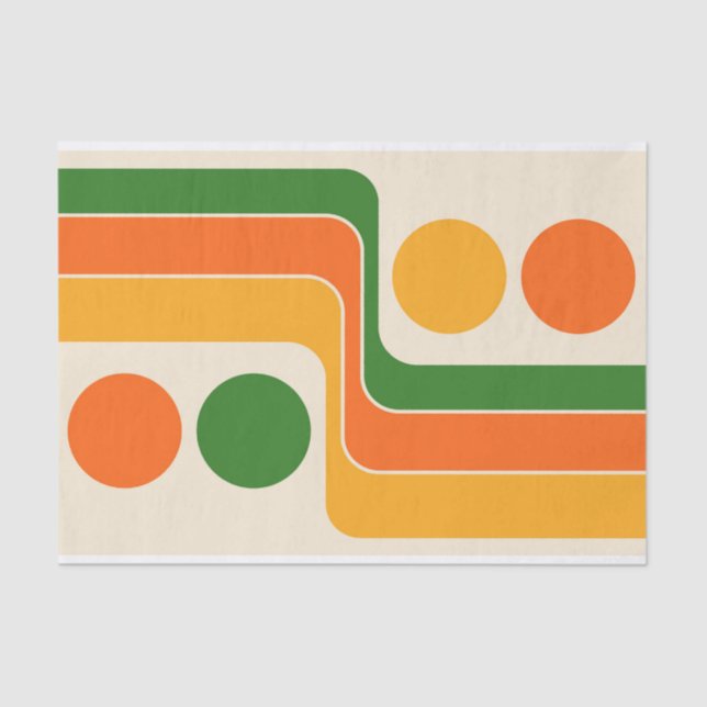 Mod 1970s Retro Style Geometric Design Tissue Paper (Front)