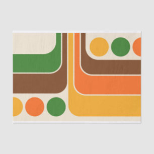 Mod 1970s Retro Style Geometric Design Tissue Paper