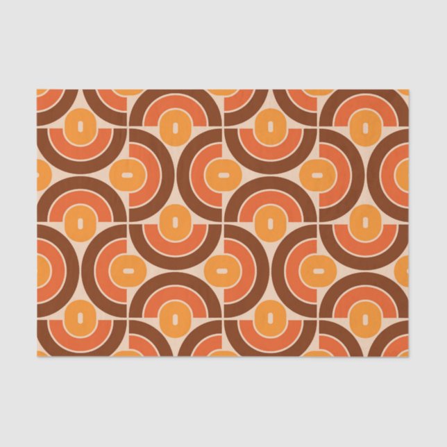Mod 1970s Retro Style Geometric Design Tissue Paper (Front)