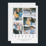 Mod 5 photos Collage Simple Minimal Custom Photo Holiday Card<br><div class="desc">Modern 5 photos Collage Simple Minimal Custom Photo Holiday Card with Trendy Stripes Pattern Back</div>