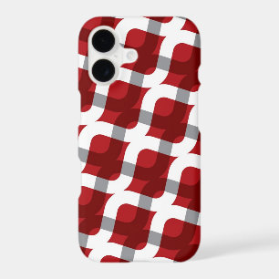 Mod 70's Red & White Bold Zig Zag Abstract Pattern