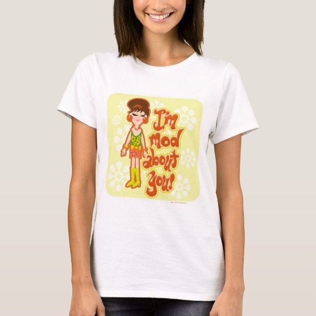 Mod About You Funny Mod 60s Cartoon Girl T-Shirt (Front)
