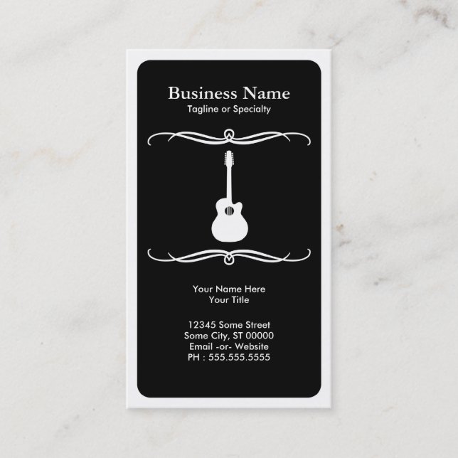 mod acoustic guitar business card (Front)