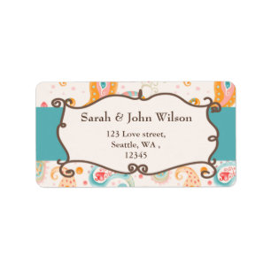 mod aqua,blue, return address label