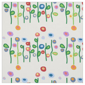 Mod art flowers fabric