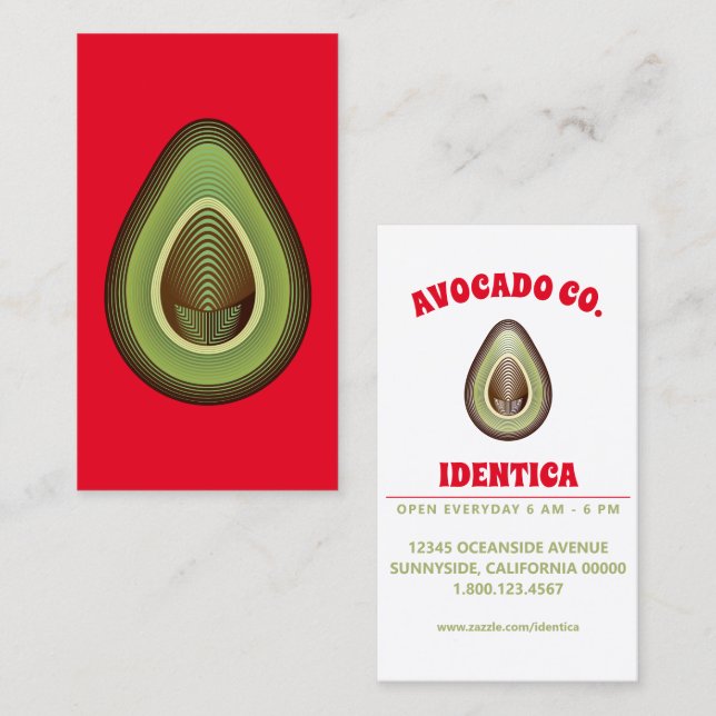 mod avocado business card (Front/Back)