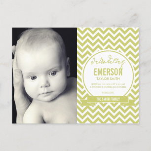Mod Baby Birth Announcement - Sage Postcard