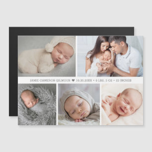 Mod Baby Boy Heart Photo Collage Birth stats