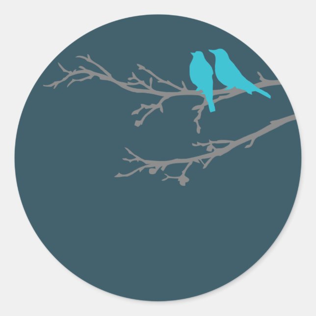 mod birds classic round sticker (Front)