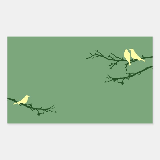 mod birds rectangular sticker (Front)