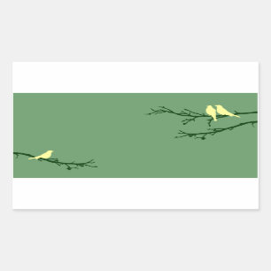mod birds rectangular sticker