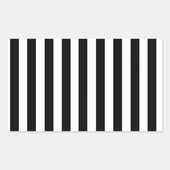 Mod Black and White Stripes Pattern Rectangular Sticker | Zazzle.co.uk