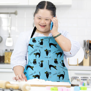 Mod Black Cats Custom Name and Phrase Apron