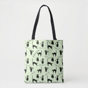 Mod Black Cats Personalised Tote Bag