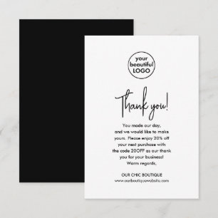 Mod Black Customer Appreciation Business Thank You Card