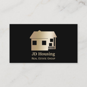 Mod black gold Classy Real estate businesscards Business Card