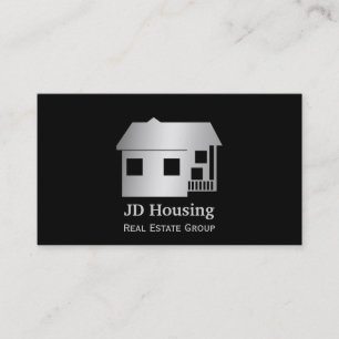 Mod black silver Classy Real estate businesscards Business Card