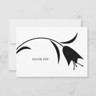 MOD BLACK TULIP WEDDING THANK YOU CARD
