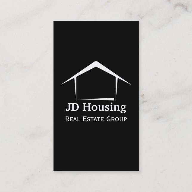 Mod black white Classy Real estate  businesscards Business Card (Front)