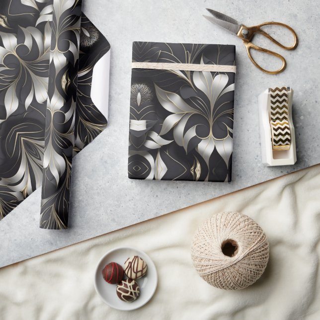Mod Black Wrapping Paper Roll (Crafts)