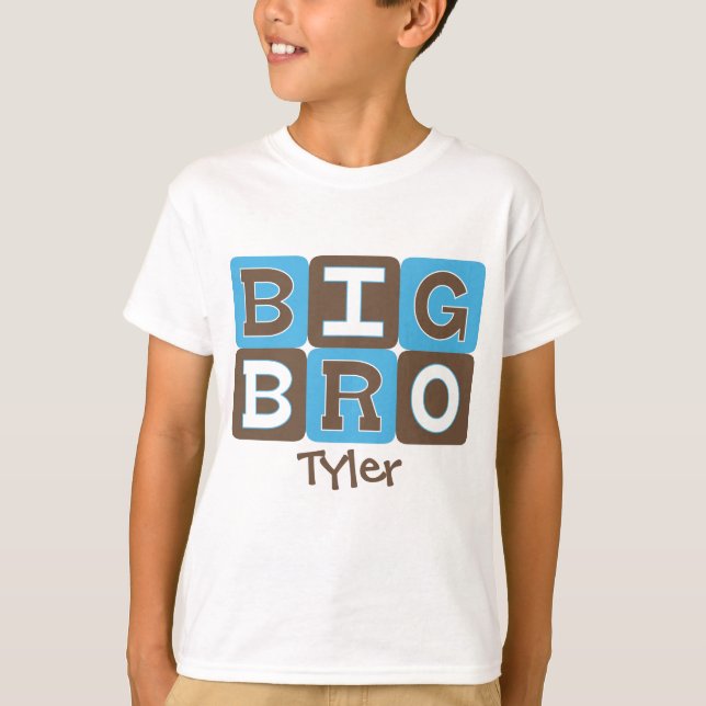 MOD Blocks Big Bro - Blue & Brown Personalised T-Shirt (Front)