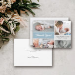 Mod blue Custom Photo Collage Baby Boy Birth  Thank You Card<br><div class="desc">Introducing our Mod Blue Custom Photo Collage Baby Boy Birth Thank You Card, a personalised and heartfelt way to express gratitude to your loved ones and introduce your newborn baby boy. This card allows you to showcase beautiful photos of your baby and family, creating a cherished keepsake that captures precious...</div>