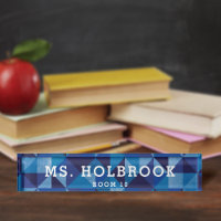 Mod Blue Geometric Pattern Personalised Teacher's