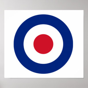MOD Blue Red and White Poster   MOD Gifts