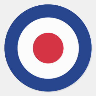 MOD Blue Red and White Round Sticker