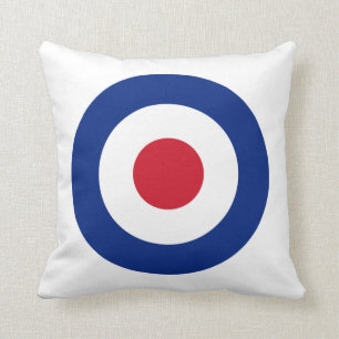 MOD Blue Red and White Throw Pillow   MOD Gifts