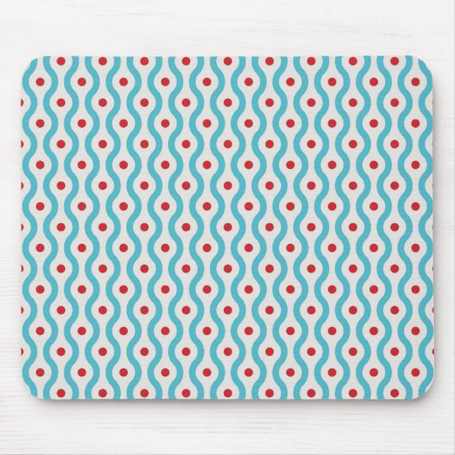 Mod blue & red circles graphic design case skin mouse mat (Front)